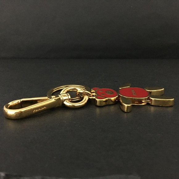 PRADA Bear Motif Gold Tone Key Ring Charm - Picture 3 of 4